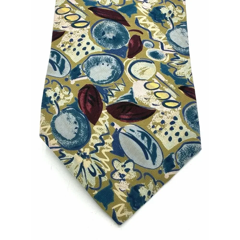 David Lawrence Silk Necktie Vintage Abstract Novelty Art Print Mens Tie